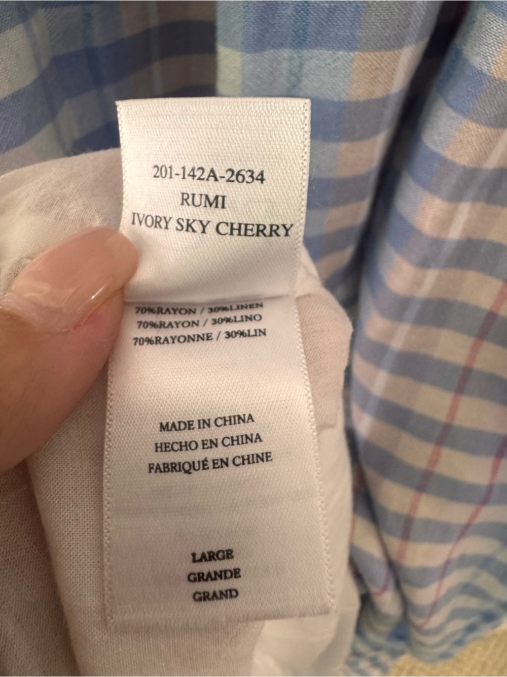 Rails Light Blue Pastel Gingham Smocked Maxi Dress - Women 0110 - Picture 6 of 6